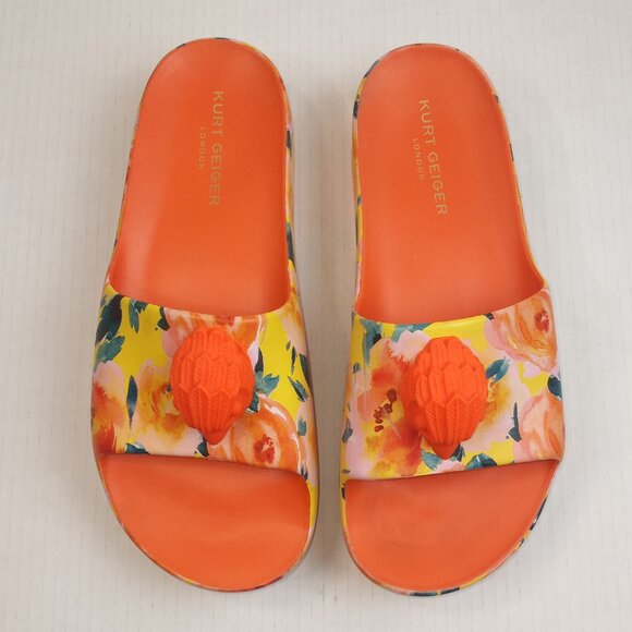 Kurt Geiger Vibrant Orange Yellow Sandals - Picture 1 of 8